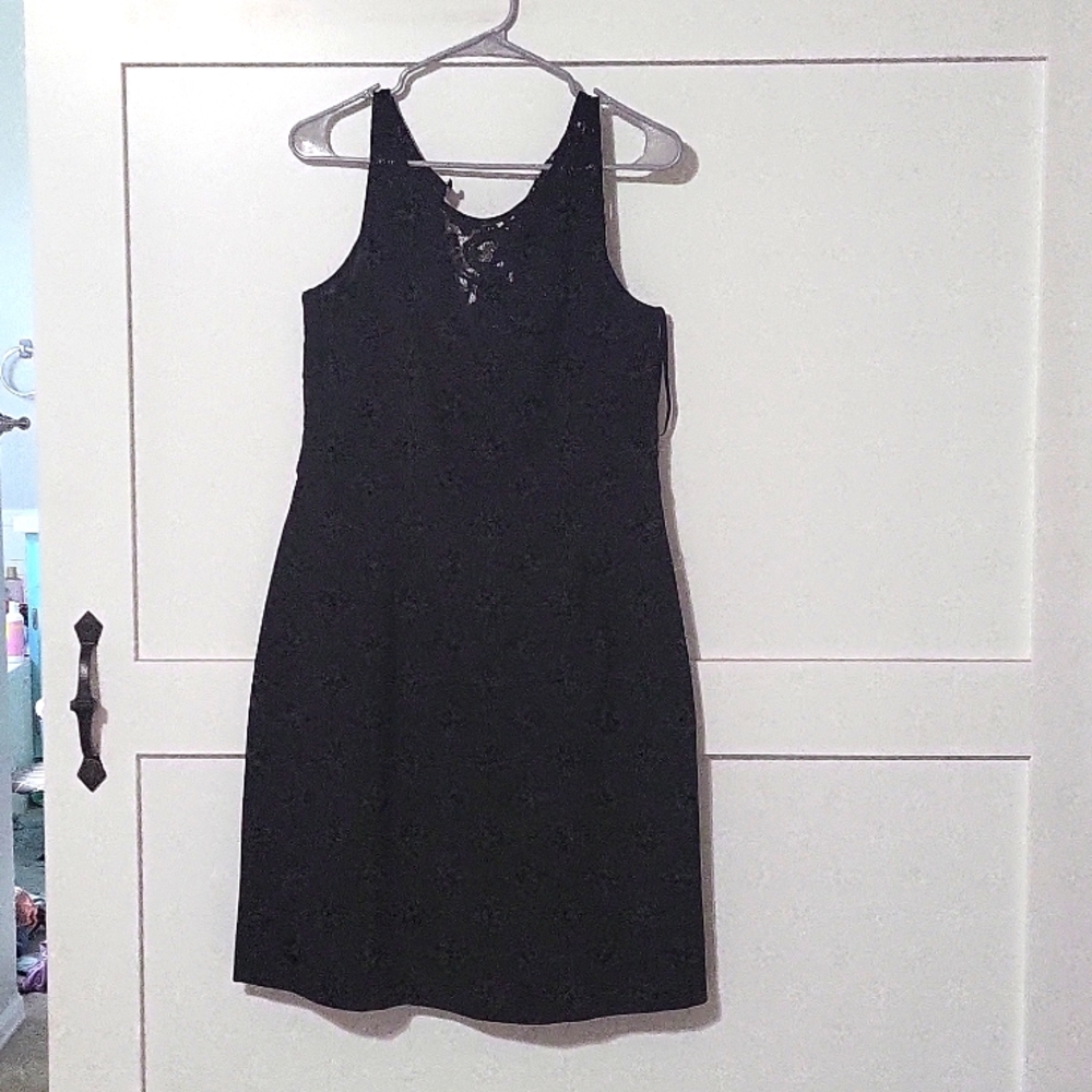 White House Black Market dress, size 10, black with lace bodice